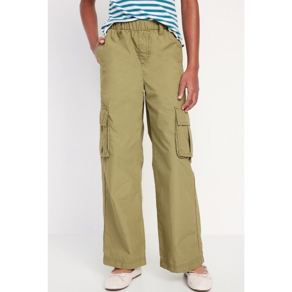 Old Navy Olive Green Elastic Waist Pockets Wide Leg Cargo Pants Size XXL 18